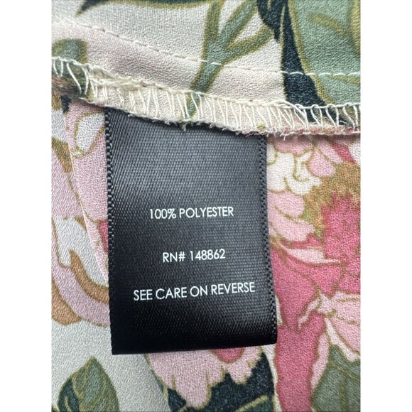 Torrid Women’s Georgette Pink Floral Zip Front Cap Sleeve Blouse Top Sz 1X - Picture 5 of 8